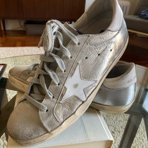 Golden Goose silver Superstars size 38